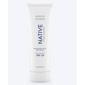Native Mineral Sunscreen With Zinc Oxide Broad Spectrum SPF 30 | Unscented | 5oz